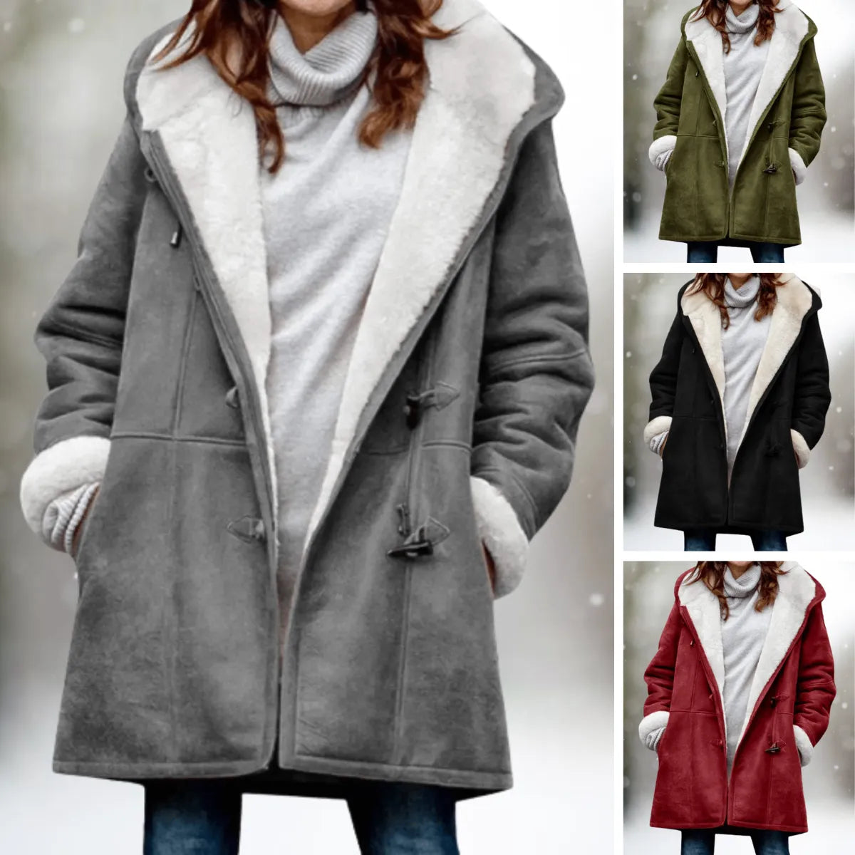 Cappotto premium con cappuccio a mezza lunghezza