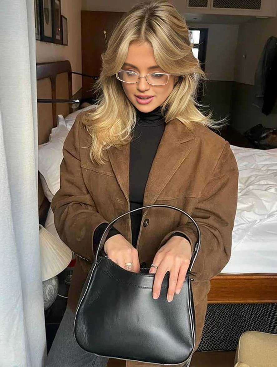 Blazer in pelle scamosciata Cocolii, abbottonatura frontale, tasche, maniche lunghe, elegante giacca casual vintage in pelle scamosciata da donna