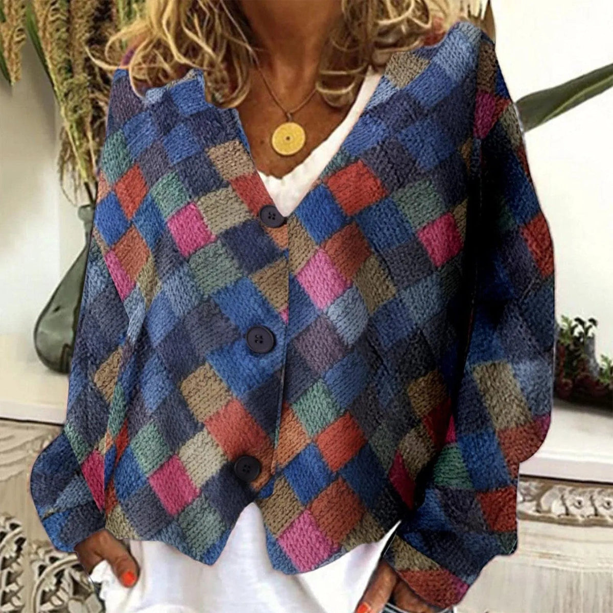 Giacca con scollo a V abbottonata